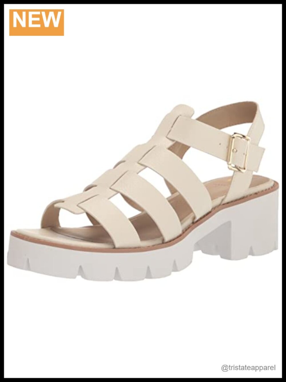 Platform Wedge Heeled Sandals Double Strap Buckle Casual